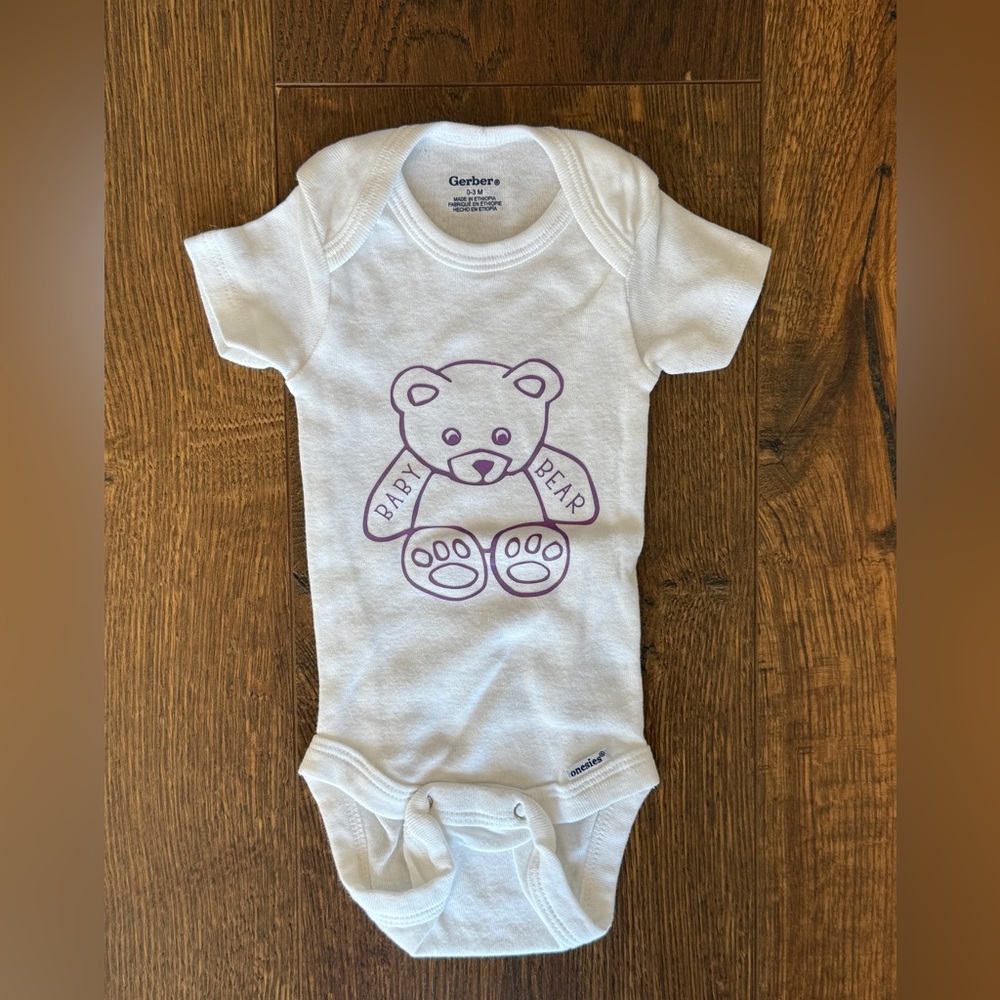 ✨4/$15✨ Purple Baby Bear Baby Onesie Gerber Size Various